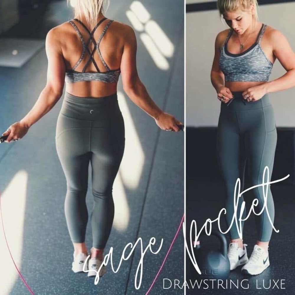 Zyia Luxe Sage Leggings with Pocket